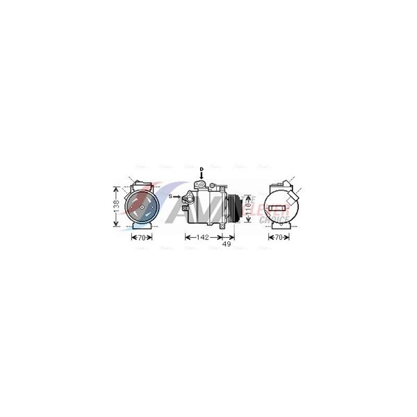 Kompressor, klimatanläggning 12V Ava quality cooling BWAK389 AVA QUALITY COOLING