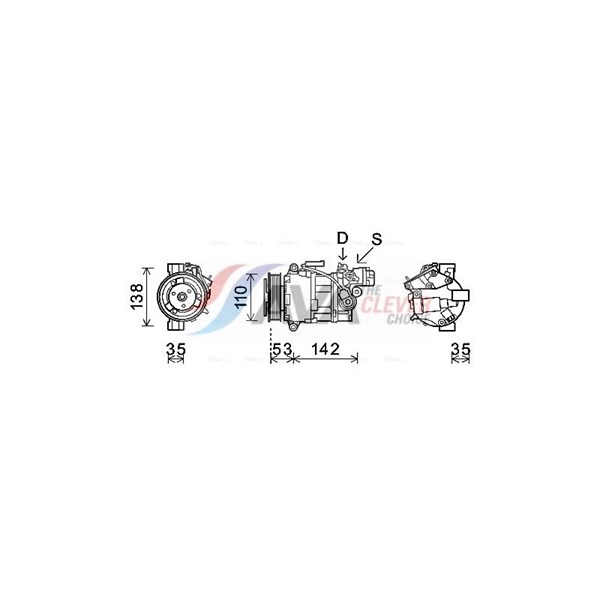 Kompressor, klimatanläggning 12V Ava quality cooling BWAK393 AVA QUALITY COOLING