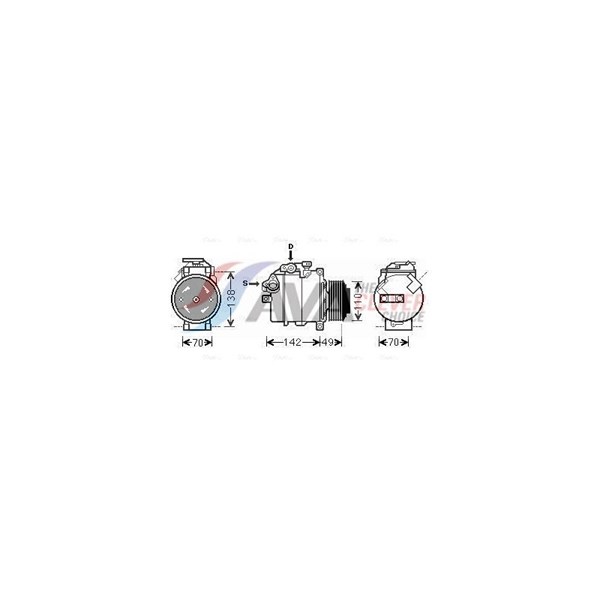 Kompressor, klimatanläggning 12V Ava quality cooling BWAK411 AVA QUALITY COOLING