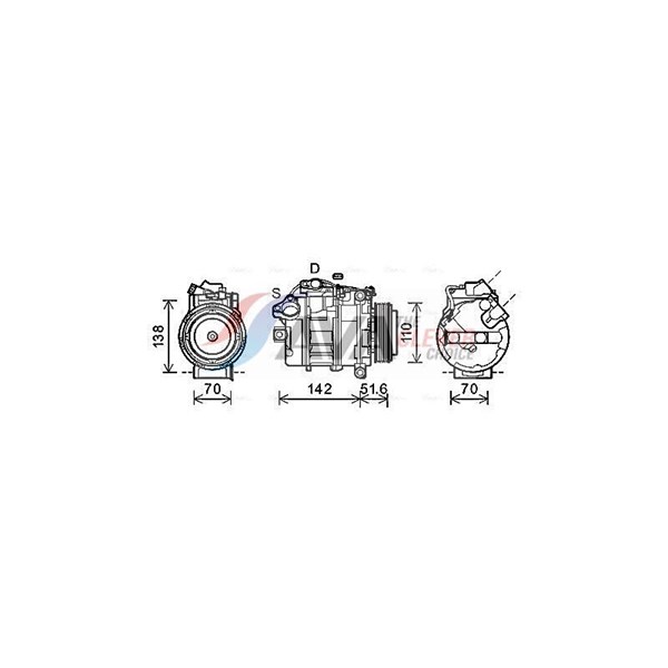 Kompressor, klimatanläggning 12V Ava quality cooling BWAK427 AVA QUALITY COOLING