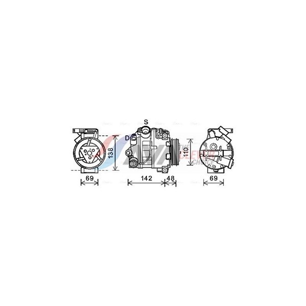 Kompressor, klimatanläggning 12V Ava quality cooling BWAK443 AVA QUALITY COOLING