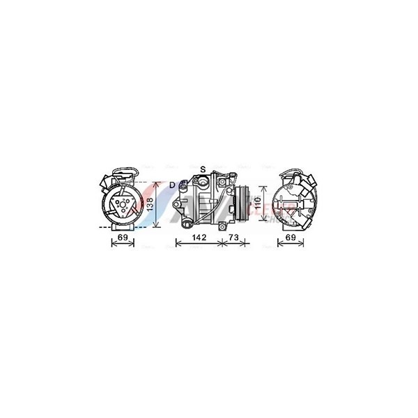 Kompressor, klimatanläggning 12V Ava quality cooling BWAK452 AVA QUALITY COOLING