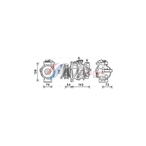 Kompressor, klimatanläggning 12V Ava quality cooling BWAK495 AVA QUALITY COOLING