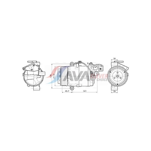 Kompressor, klimatanläggning 12V Ava quality cooling BWAK630 AVA QUALITY COOLING