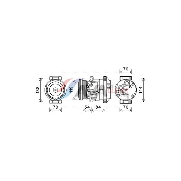 Kompressor, klimatanläggning 12V Ava quality cooling CTAK055 AVA QUALITY COOLING
