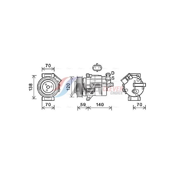 Kompressor, klimatanläggning Ava quality cooling CTK065 AVA QUALITY COOLING