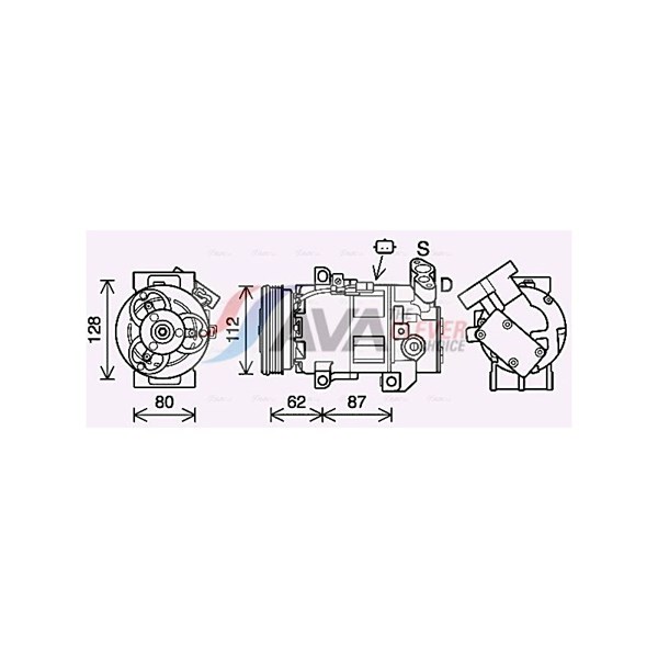 Kompressor, klimatanläggning 12V Kompressor, klimatanläggning 12V