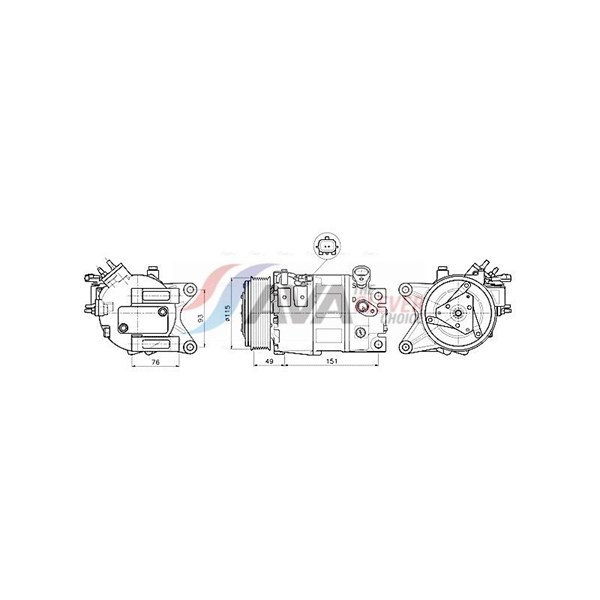 Kompressor, klimatanläggning 12V Ava quality cooling DNAK488 AVA QUALITY COOLING