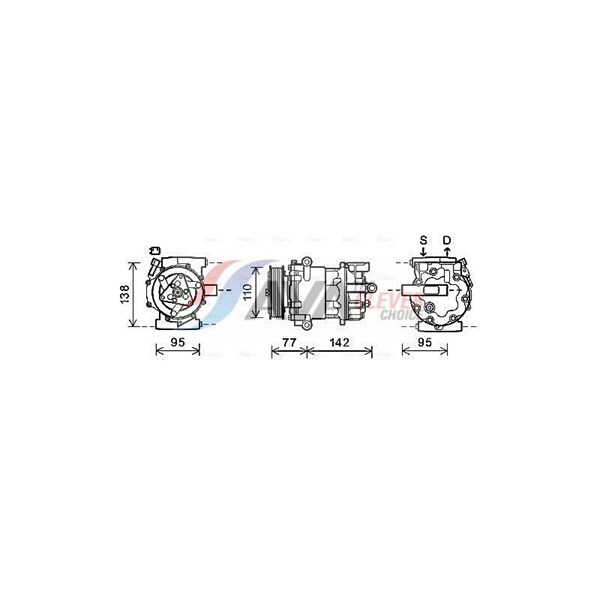 Kompressor, klimatanläggning 12V Kompressor, klimatanläggning 12V