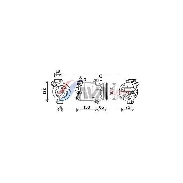 Kompressor, klimatanläggning 12V Ava quality cooling FDAK595 AVA QUALITY COOLING