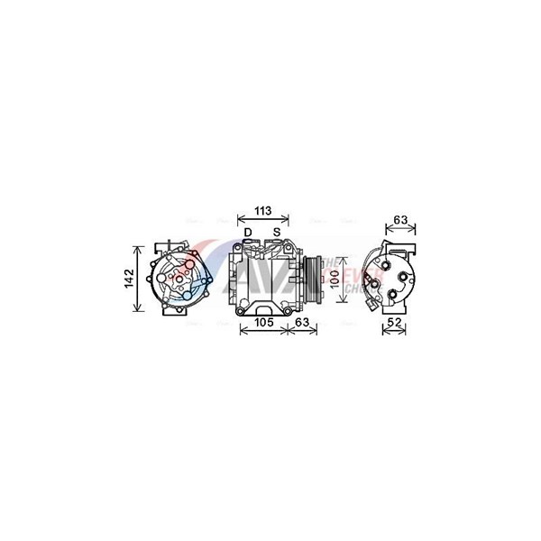 Kompressor, klimatanläggning 12V Ava quality cooling HDAK237 AVA QUALITY COOLING
