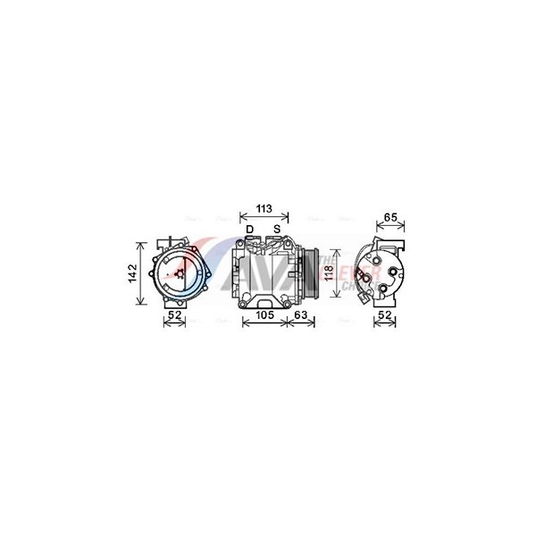 Kompressor, klimatanläggning 12V Ava quality cooling HDAK238 AVA QUALITY COOLING