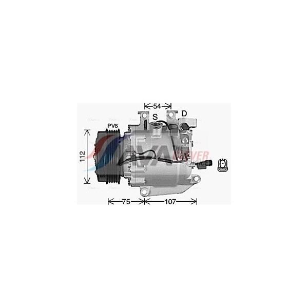 Kompressor, klimatanläggning 12V Ava quality cooling HDAK332 AVA QUALITY COOLING Kompressor, klimatanläggning 12V Ava quality cooling HDAK332 AVA QUALITY COOLING