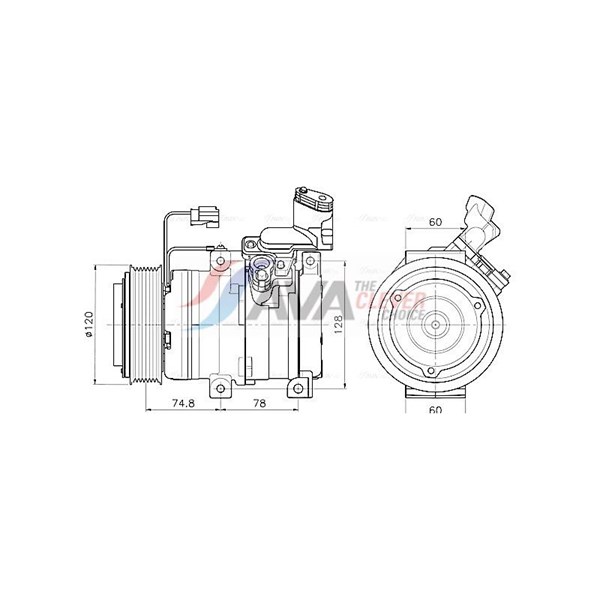 Kompressor, klimatanläggning 12V Ava quality cooling HDAK340 AVA QUALITY COOLING