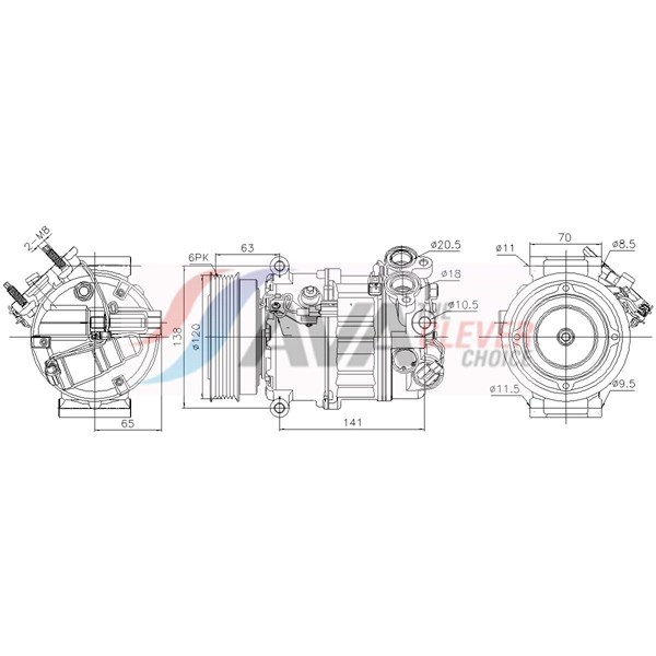Kompressor, klimatanläggning 12V Kompressor, klimatanläggning 12V