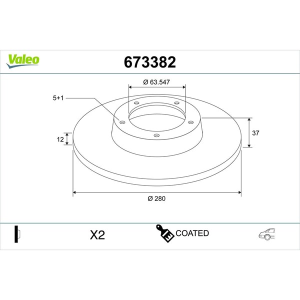 Bromsskiva Solid, Bakaxel Valeo 673382 VALEO Bromsskiva Solid, Bakaxel Valeo 673382 VALEO