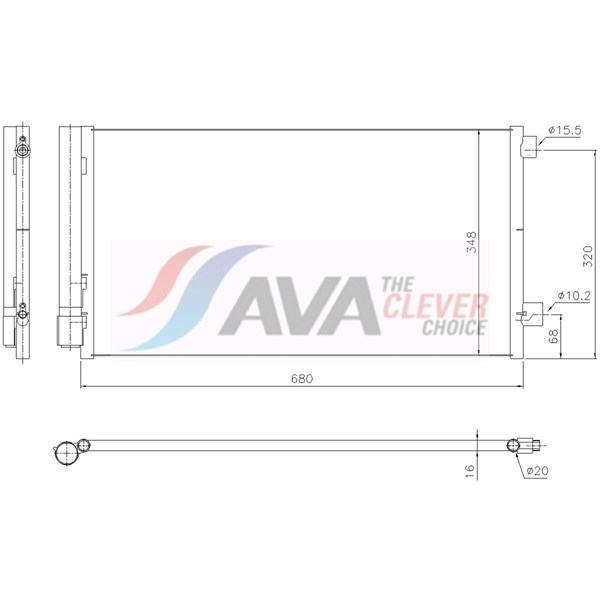 Kondensor, klimatanläggning Ava quality cooling JE5097D AVA QUALITY COOLING