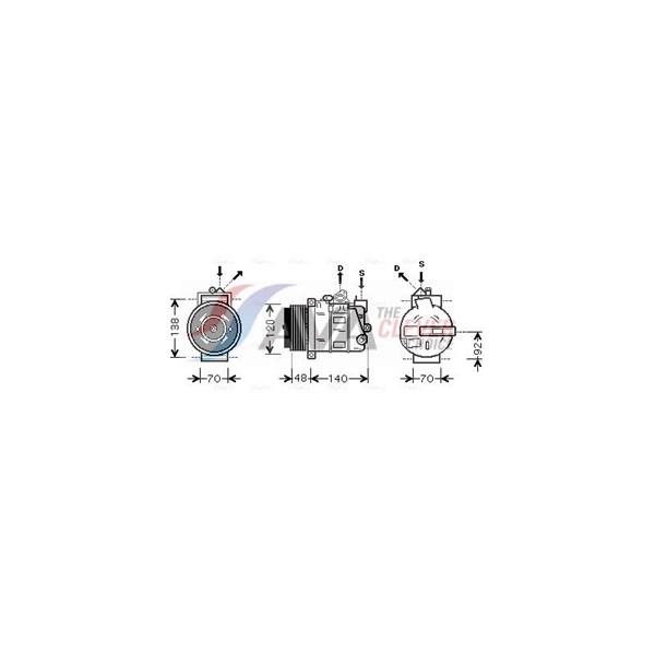 Kompressor, klimatanläggning 12V Ava quality cooling MSAK393 AVA QUALITY COOLING