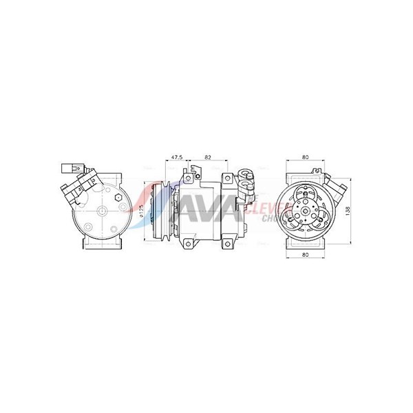 Kompressor, klimatanläggning 12V Ava quality cooling MTAK295 AVA QUALITY COOLING