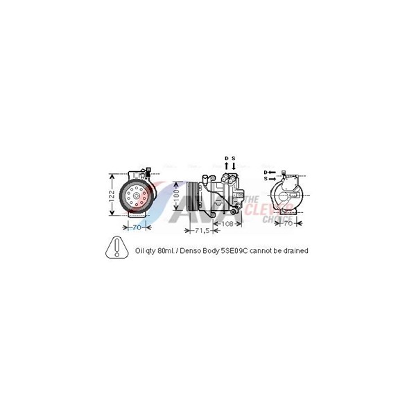 Kompressor, klimatanläggning Ava quality cooling MTK249 AVA QUALITY COOLING