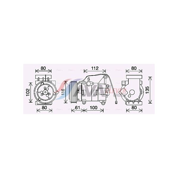Kompressor, klimatanläggning 12V Ava quality cooling MZAK290 AVA QUALITY COOLING