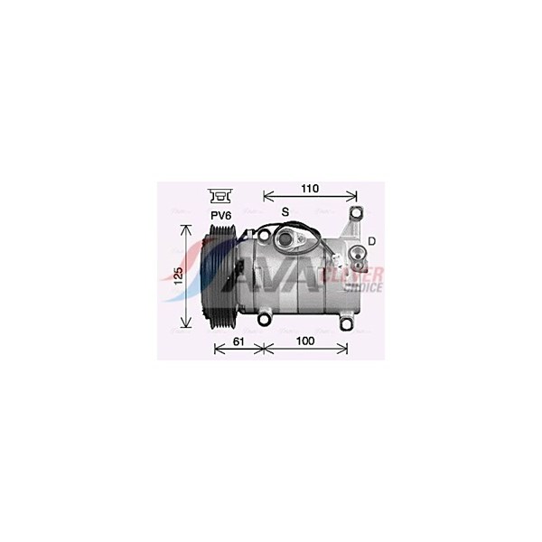 Kompressor, klimatanläggning 12V Ava quality cooling MZAK300 AVA QUALITY COOLING Kompressor, klimatanläggning 12V Ava quality cooling MZAK300 AVA QUALITY COOLING