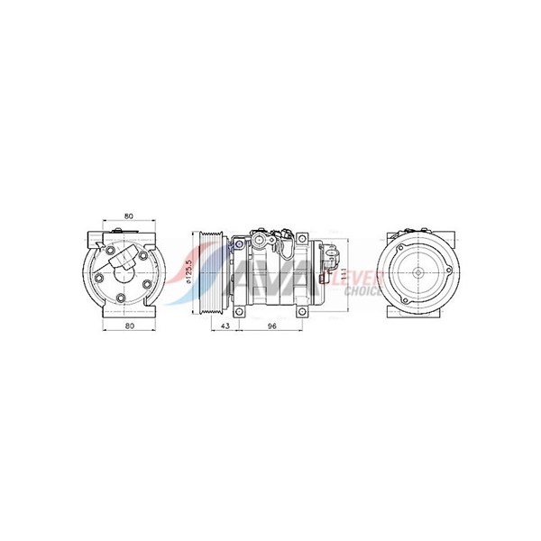 Kompressor, klimatanläggning 12V Ava quality cooling MZAK302 AVA QUALITY COOLING