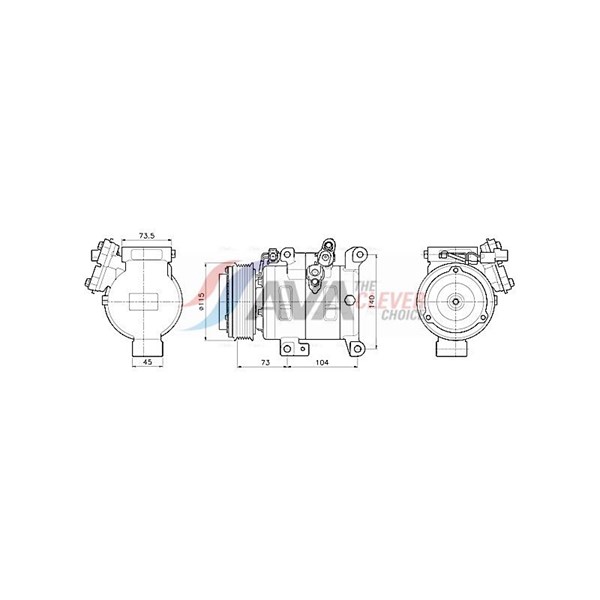 Kompressor, klimatanläggning 12V Ava quality cooling MZAK303 AVA QUALITY COOLING