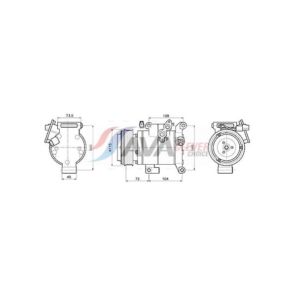 Kompressor, klimatanläggning 12V Ava quality cooling MZAK304 AVA QUALITY COOLING