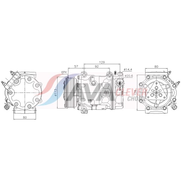 Kompressor, klimatanläggning 12V Kompressor, klimatanläggning 12V