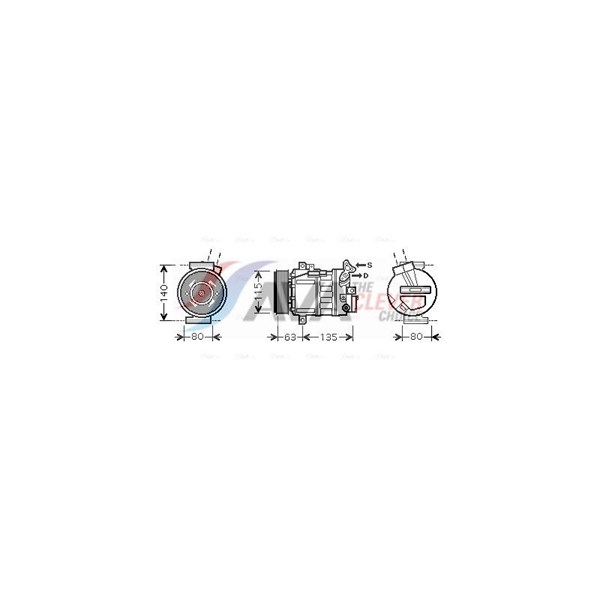 Kompressor, klimatanläggning 12V, Fram Kompressor, klimatanläggning 12V, Fram