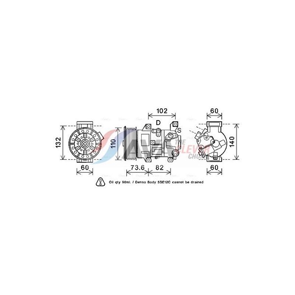 Kompressor, klimatanläggning 12V Kompressor, klimatanläggning 12V