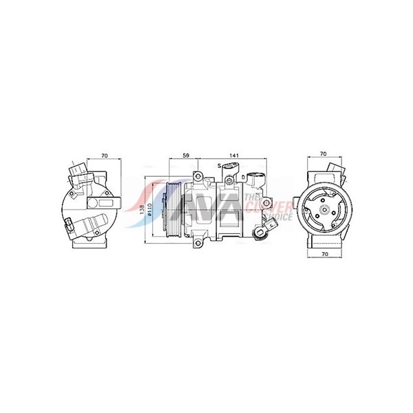 Kompressor, klimatanläggning 12V Ava quality cooling VNAK341 AVA QUALITY COOLING Kompressor, klimatanläggning 12V Ava quality cooling VNAK341 AVA QUALITY COOLING
