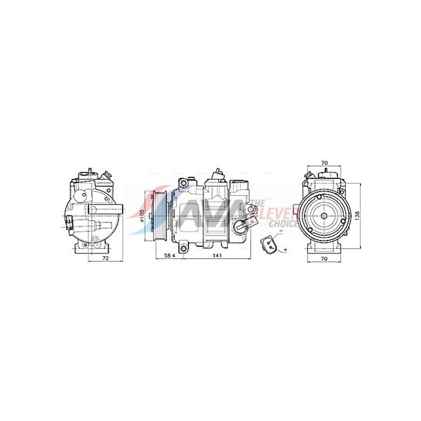 Kompressor, klimatanläggning 12V Ava quality cooling VNAK447 AVA QUALITY COOLING