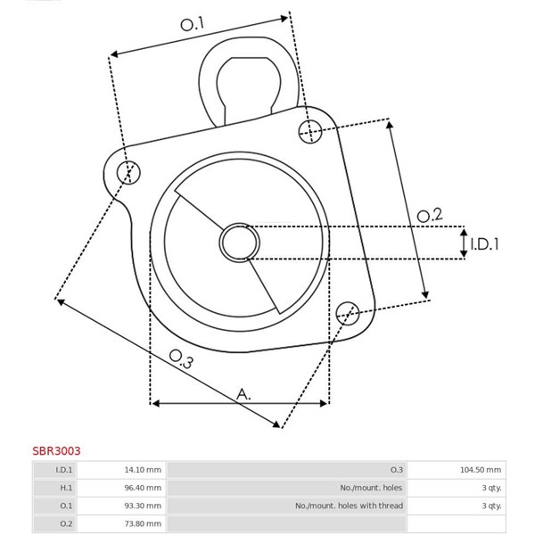 Övre lock, förgasare As-pl SBR3003 AS-PL