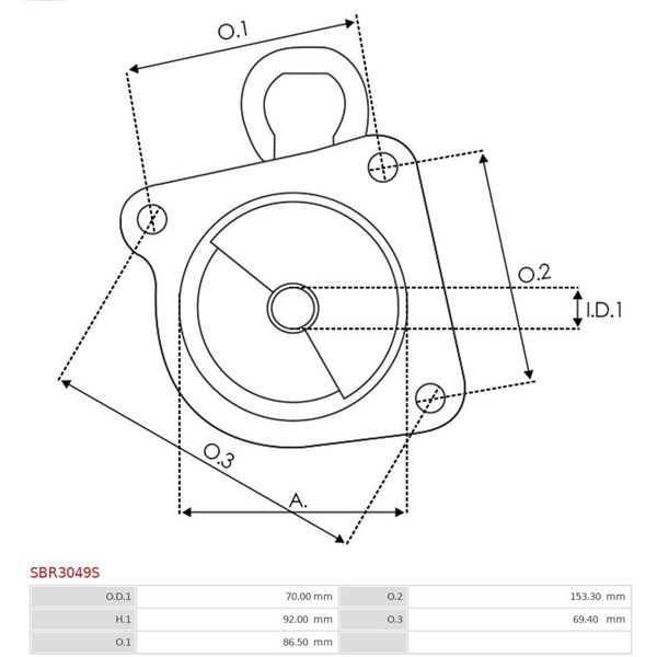 Övre lock, förgasare As-pl SBR3049S AS-PL