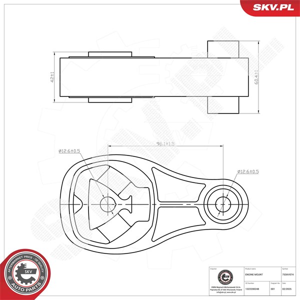 Motorkudde, Fram Esen skv 75SKV074 ESEN SKV Motorkudde, Fram Esen skv 75SKV074 ESEN SKV