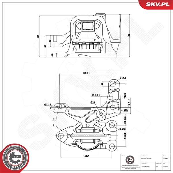Motorkudde, Höger Esen skv 75SKV077 ESEN SKV