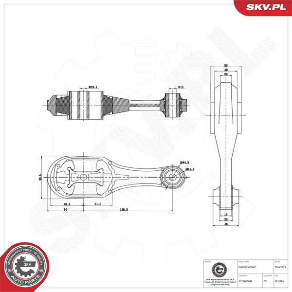 Motorkudde, Bak Esen skv 75SKV079 ESEN SKV