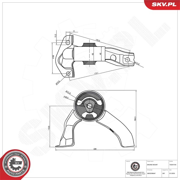 Motorkudde, Bak Esen skv 75SKV104 ESEN SKV