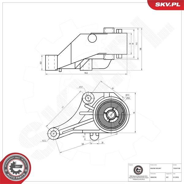 Motorkudde, Mitt Esen skv 75SKV108 ESEN SKV
