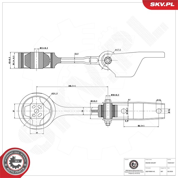 Motorkudde, Bak Esen skv 75SKV227 ESEN SKV