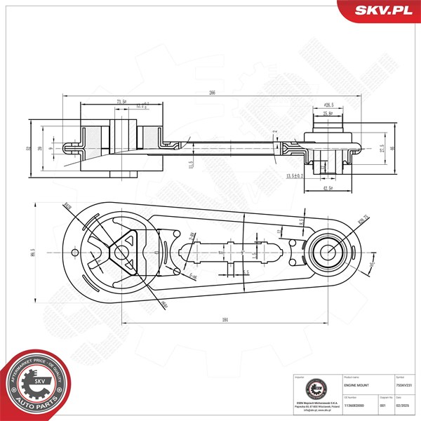 Motorkudde, Bak Esen skv 75SKV231 ESEN SKV
