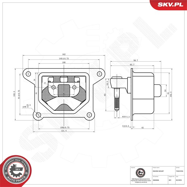 Motorkudde, Höger fram Esen skv 75SKV235 ESEN SKV