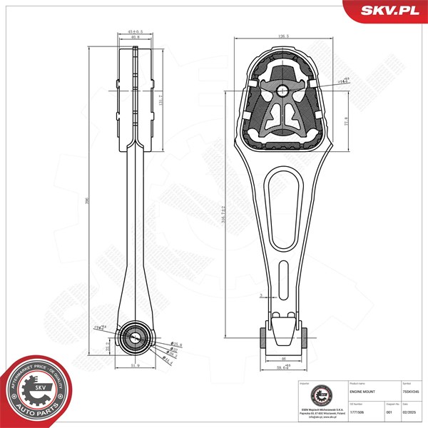 Motorkudde, Bak Esen skv 75SKV245 ESEN SKV