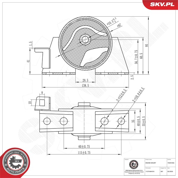 Motorkudde, Höger fram Esen skv 75SKV265 ESEN SKV