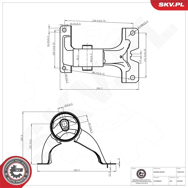 Motorkudde, Bak Esen skv 75SKV273 ESEN SKV