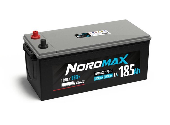 Lastbilsbatteri, Universal 12V Nordmax NM68032EFB+C Nordmax