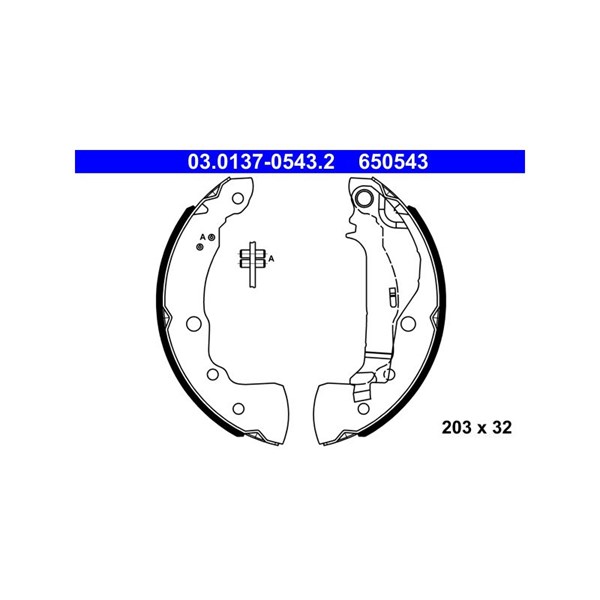 Bromsbackar, sats, Bakaxel Ate 03.0137-0543.2 ATE