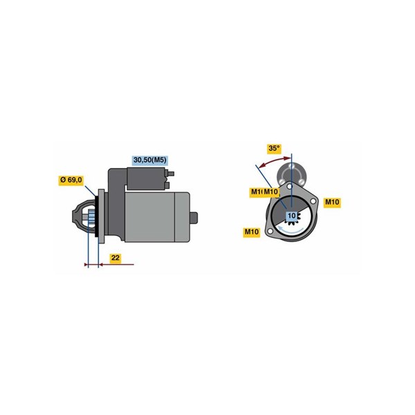 Startmotor 12V Bosch 0 986 023 870 BOSCH Startmotor 12V Bosch 0 986 023 870 BOSCH